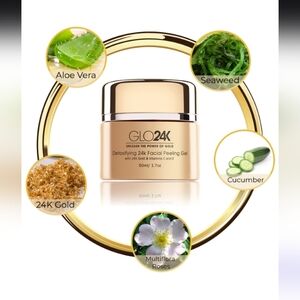 GLO24K Detoxifying 24K Facial Peeling Gel BNIB 1.7 Oz 50ml  Open 4pic + Untouchd